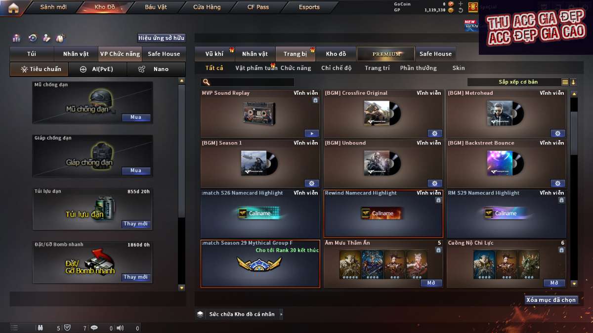 shop acc cf uy tin gia re